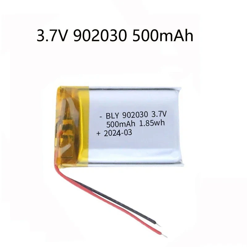 3.7V 500mAh 902030 polymer lithium ion rechargeable battery for LED lights,bluetooth speakers,MP5,Selfie Stick,902030 bateria