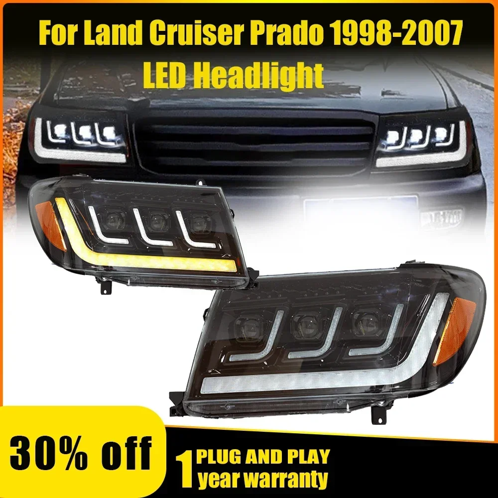 

Headlight For Toyota Land Cruiser Prado Lc100 4500/4700 LED1998~2007 Accessories Head Lamp Prado Fog Light Car Bumper Headlamp
