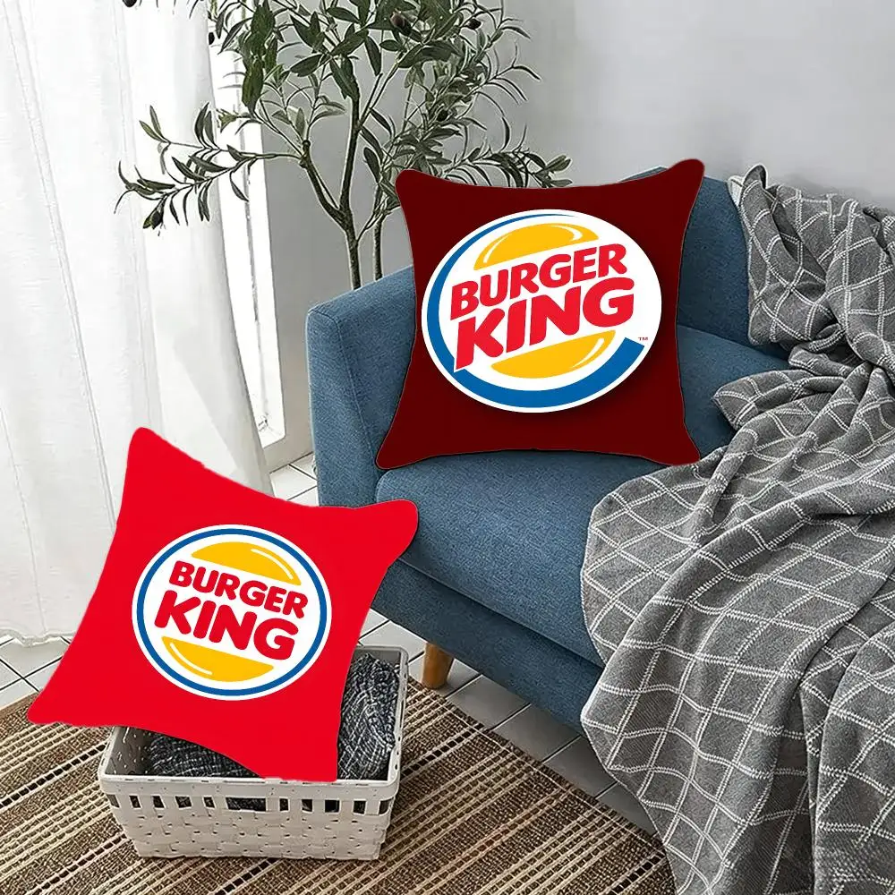 Brand Food Burger King Cushion Cover Fluffy velvet Nordic style plush Living room sofa decorative