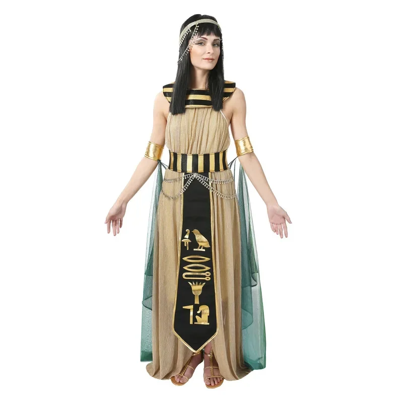 Costume da faraone egiziano dell'Antico Egitto di Halloween per uomo Re Cleopatra Regina Cosplay Festa di Carnevale Coppia medievale Abito da festa