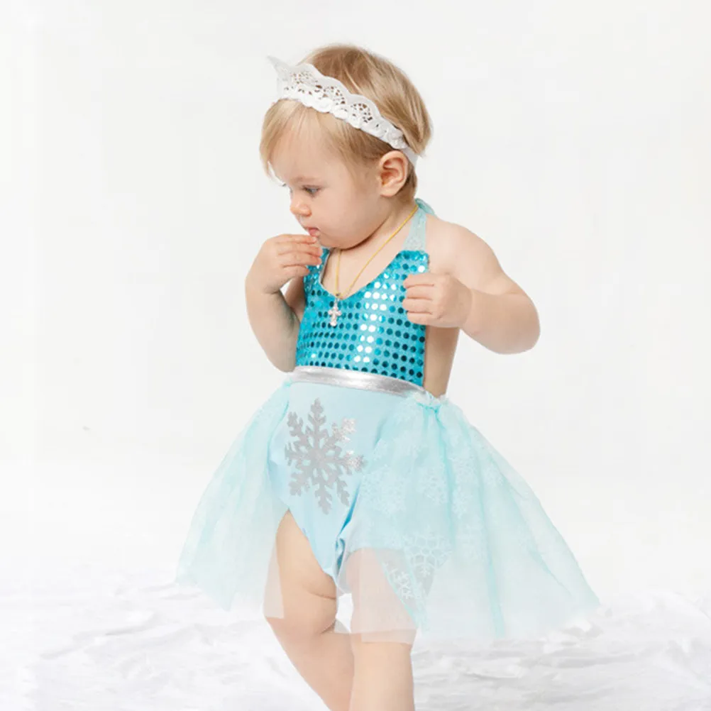 

1 set Baby Girls Skirt Lace Suspenders Romper Dress Headband Set Mermaid Design Summer Outfit For Photo Shoot Birthday Party