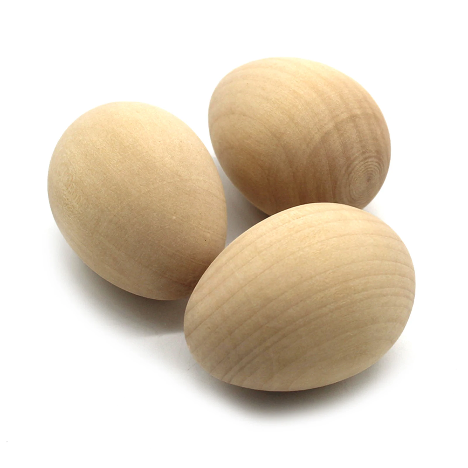 10 Pieces Wooden Blank Eggs Painted Exercise Kids Gifts DIY Crafts Fake Eggs