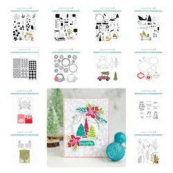 Metal Cutting Dies Decoration Scrapbooking Holiday Car Die and Clear Stamps Stencils DIY Embossing 2023 Christmas New Arrivals