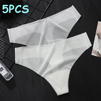5PCS Summer Ultra-thin Sense Thong Panties Women Transparent Sexy Panties Low-rise Seamless T-pants Quick Drying Underwear ﻿