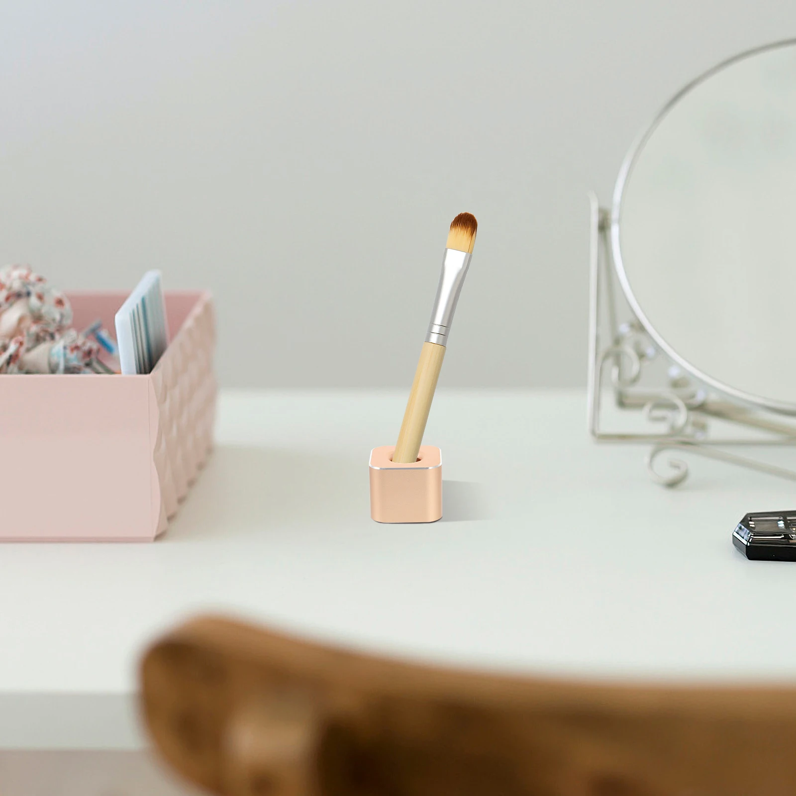 

Holder Aluminum Alloy Single Stand Desk Storage Rack For Office Desktop Organizer Pen Desk Pen Stand Cylinder