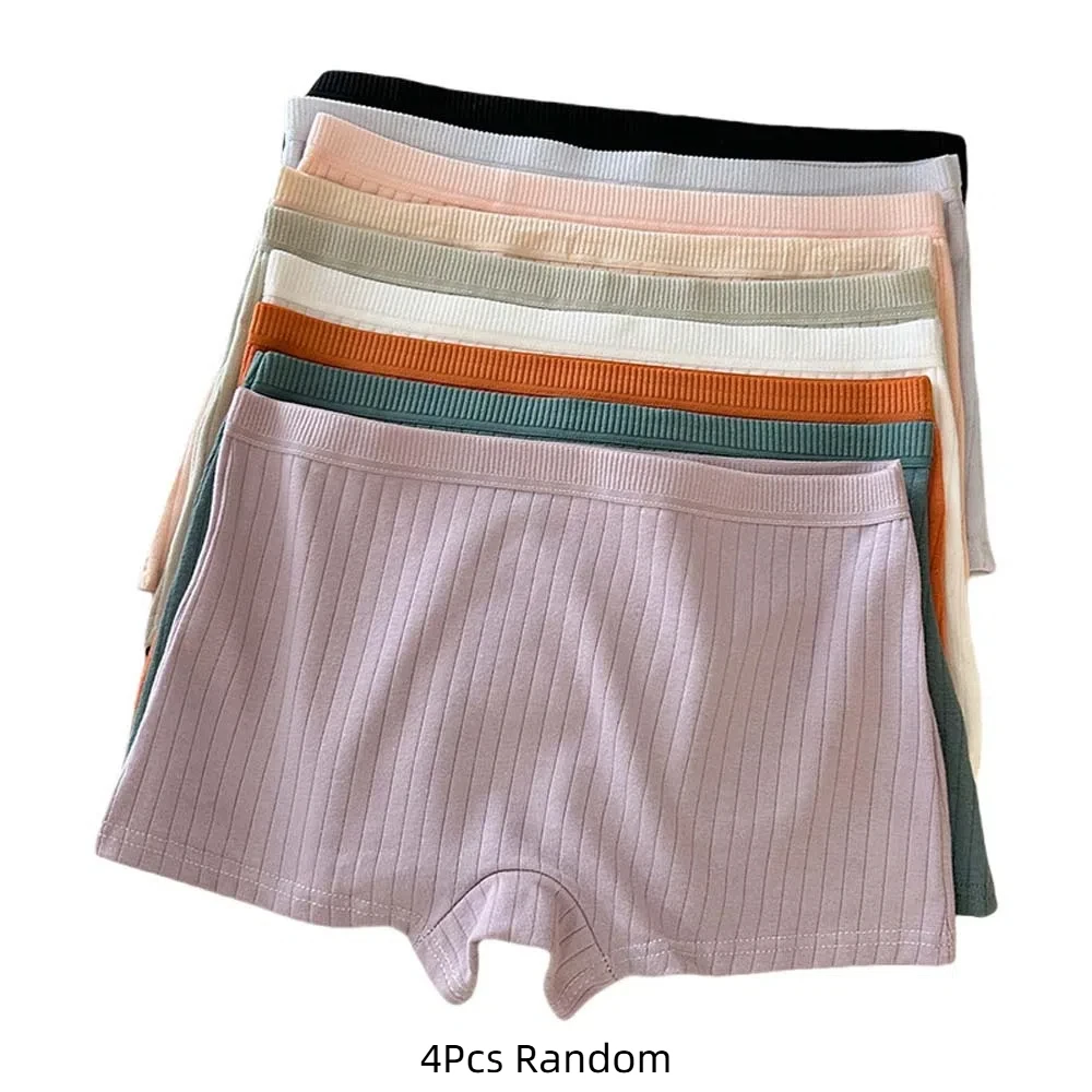 4 قطعة Traceless النساء سراويل مجموعة منخفضة الخصر الملابس الداخلية سلامة السراويل موجز الإناث الملابس الداخلية 4 قطعة السروال الرياضة اليومية