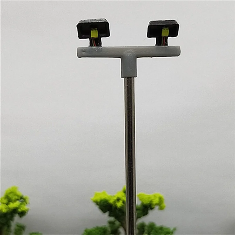 ไฟถนน A71Z 50 ชิ้น 2 หลอด LED ขนาด 1:100 สำหรับตกแต่งฉากจำลอง ไฟถนนขนาดเล็กสำหรับโต๊ะทราย รุ่น 2