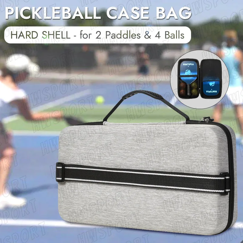 HOOWAN Pickleball Paddle Case Bag Hard Shell Large Volume Pickleball Bag EVA Inner Portable Durable Pickleball Accessories