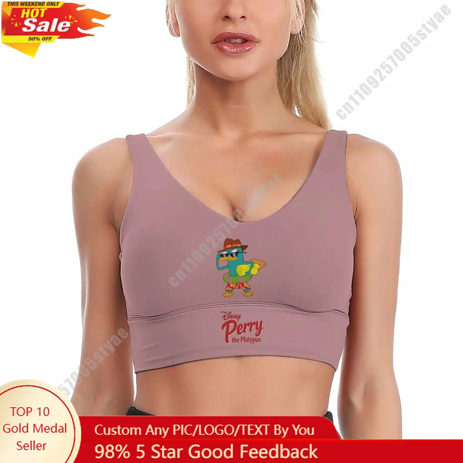 

Perry The Platypus Sports Bra Disney Character Custom Breathable Underwear Running Fitness Push Up Bra Fresh Fashionable Gifts