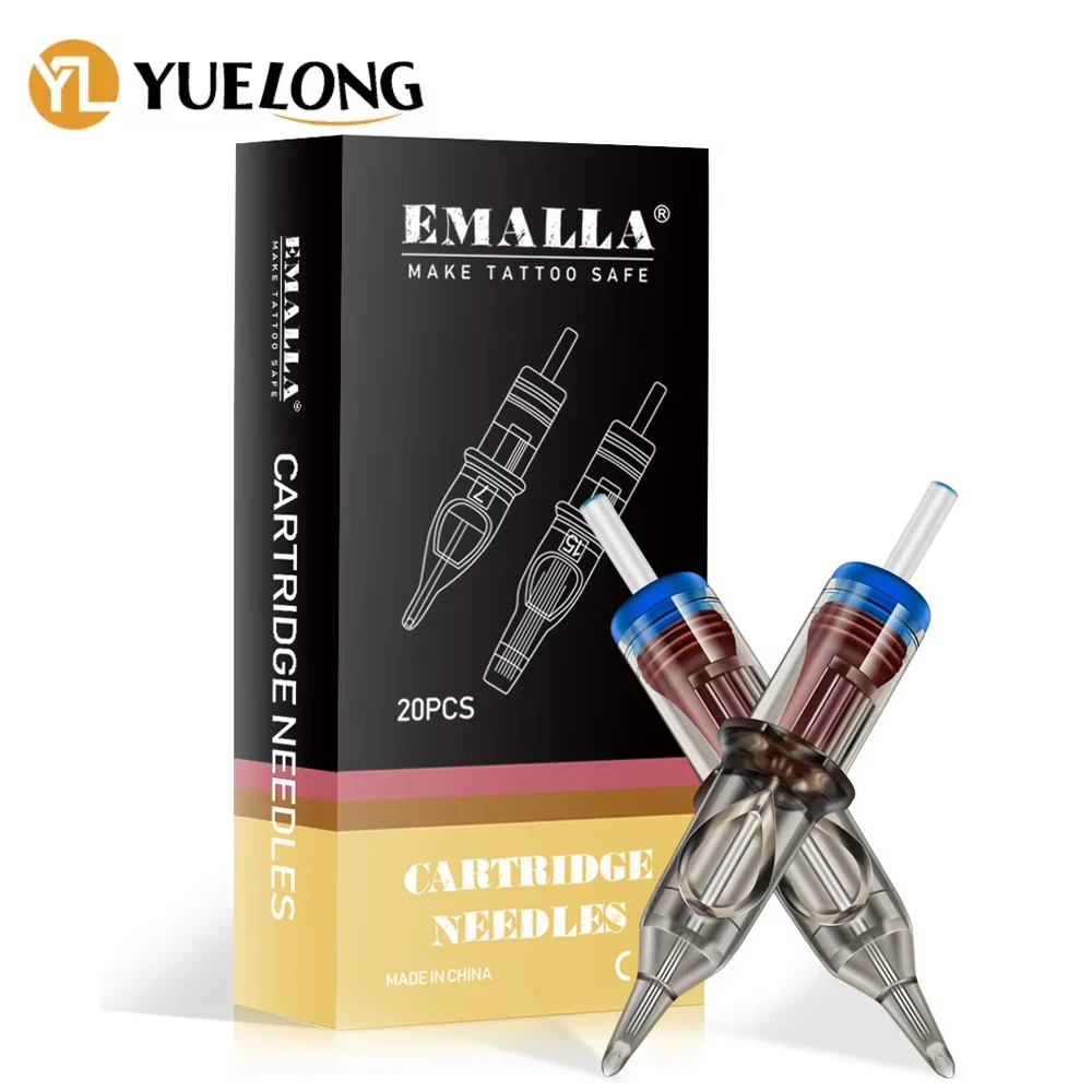 

EMALLA 20Pcs Tattoo Cartridge Needle 5/7/9/11/14RS Permanent Eyebrow Lip Makeup Gray Cartridge Needles for Tattoo Machine Pen