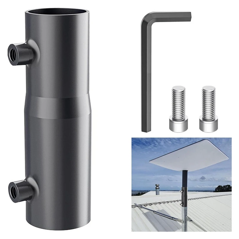 For Starlink Pipe Adapter, Aluminum Alloy Heavy Duty Satellite Internet Pole Mount Bracket Mounting Kit For Roof Wall Durable