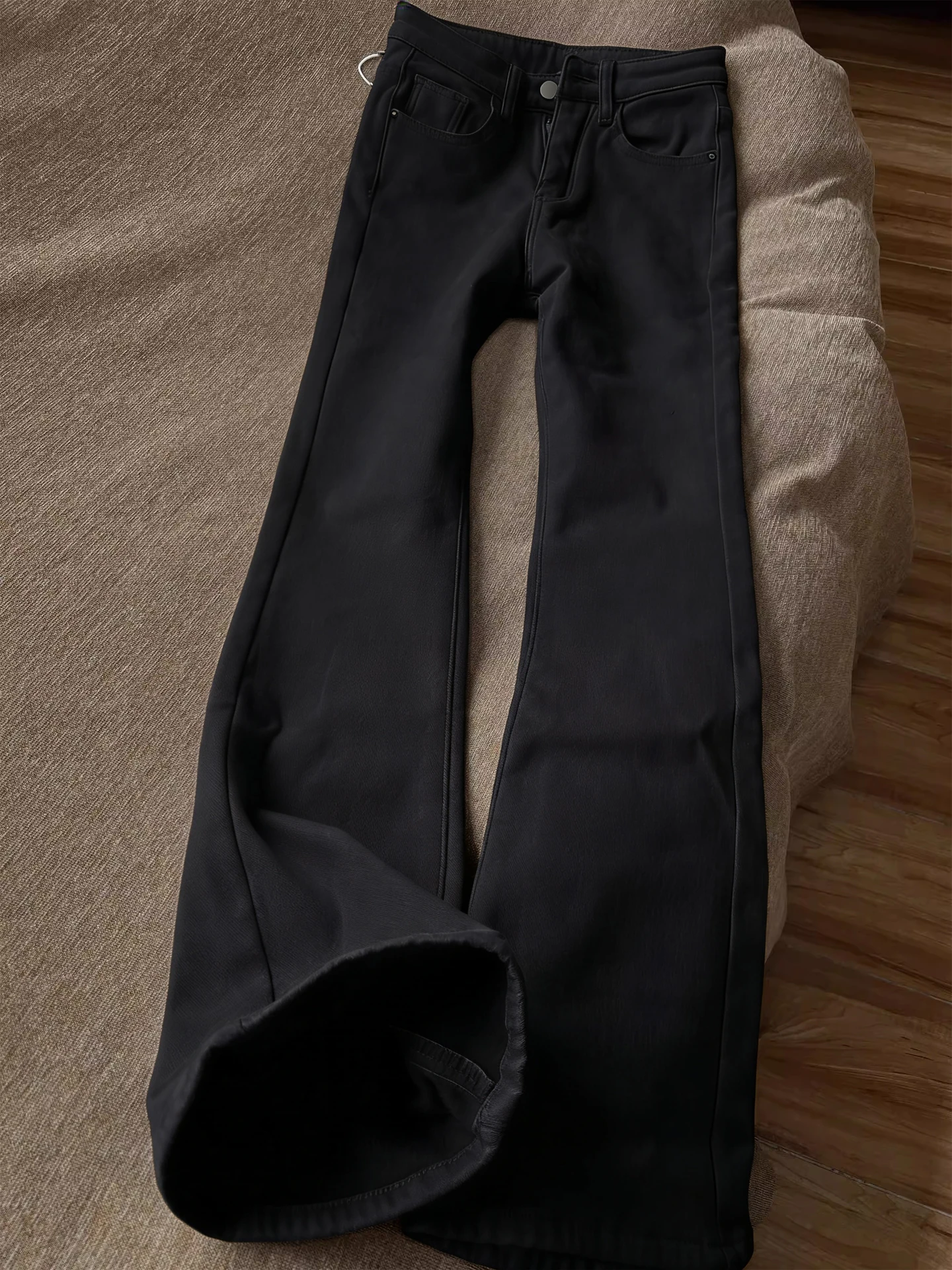 

Мужские джинсы Bla Fce с подкладкой, расклешенные, прямые, зауженные, в стиле High Street, американские джинсы-скинни, молодежная повседневная одежда