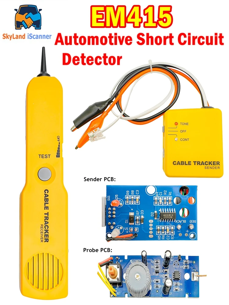 

Автомобильный детектор короткого замыкания с тональным генератором и комплектом зондов, тестером локализации сигнала кабеля, непрерывности тестовой цепи