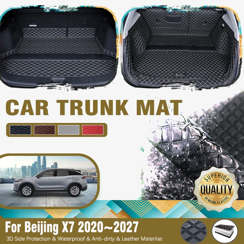 

Car Rear Trunk Mats For BAIC Beijing X7 7 X75 Tiger Eight 2020-2027 Leather Pad Storage Covers Cargo Liner Rugs Auto Accessories