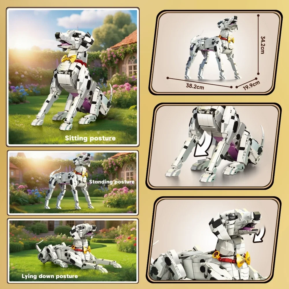 ​ Creativo Dalmata Cane Building Blocks Set 3 in 1 Modello Animale Kit Mattoni di Montaggio Fai da Te Bambini Giocattoli Assemblati Regalo di Compleanno ​