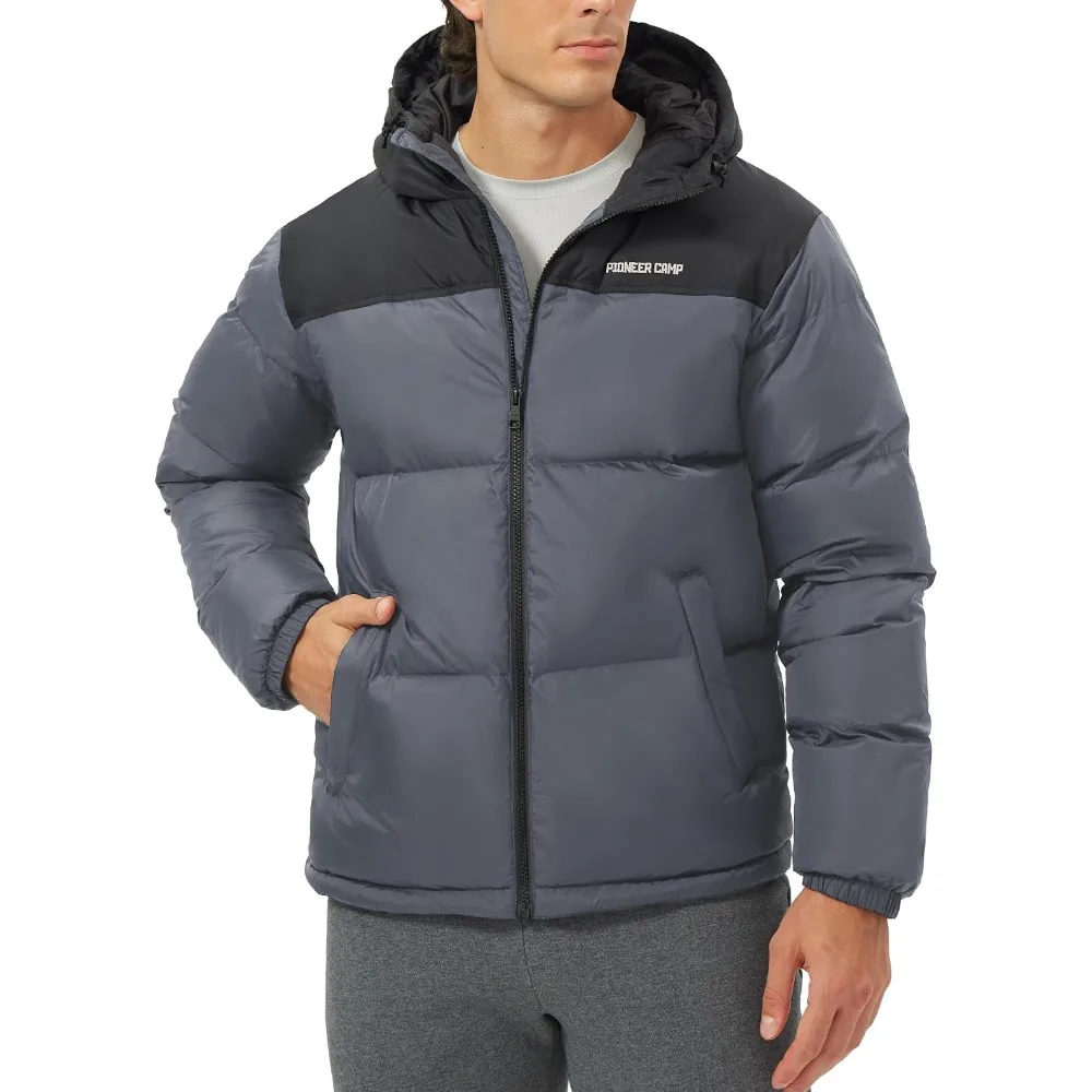Pioneer Camp Men's Down Jacket 700 Fill Winter Insulated Puffer Jacket Waterproof Puffy Coat with Hood