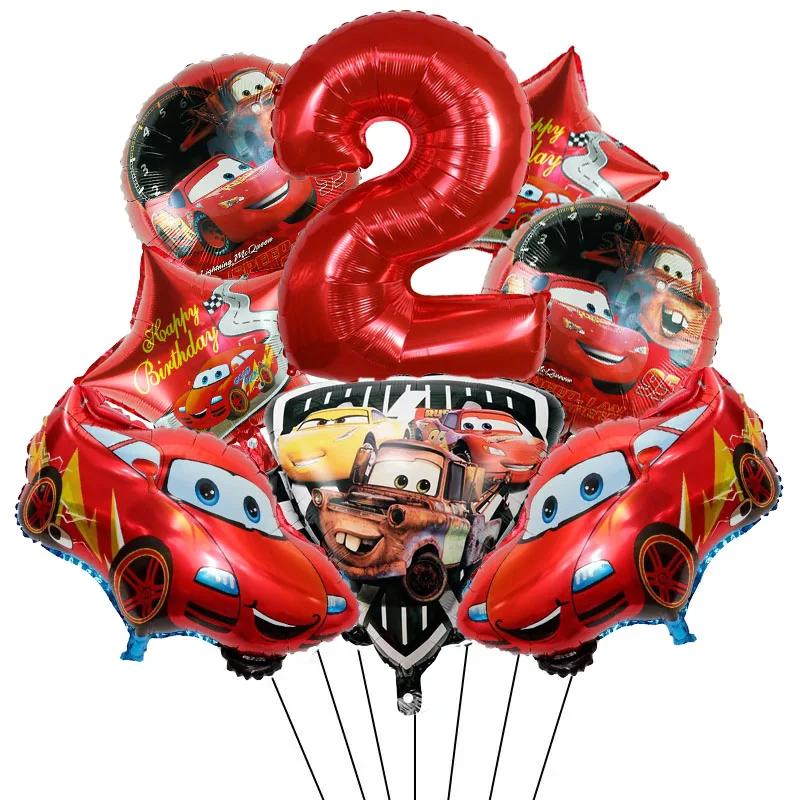 8 قطعة البرق ماكوين احباط بالونات الهيليوم مجموعة أرقام 1-9 سنة استحمام الطفل الاطفال سباق السيارات تحت عنوان حفلة عيد ميلاد الديكور
