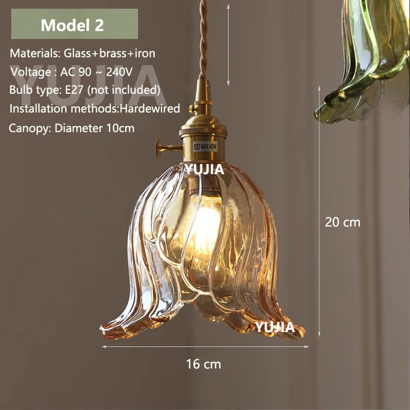 Hanglamp in meerdere stijlen Amberglas Lmapshade Messing Vintage bedlampje Verstelbare hanglamp Keukeneiland Eetkamer