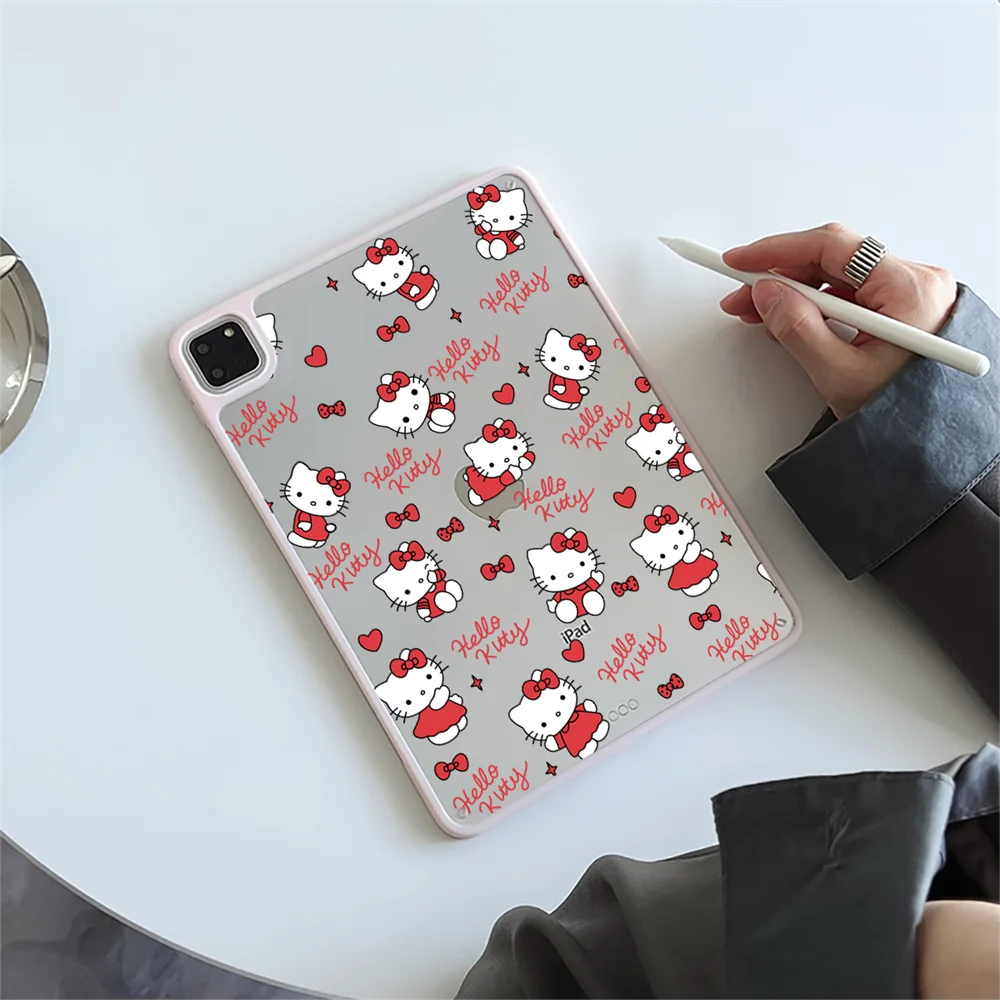 

Hello Kitty Case for iPad Air11inch 2025 2024 A16 11th Air 5 4 Gen 10.9 Pro11 10th 9th 8 10.2 10.5 9.7 Mini6/7 Transparent Cover