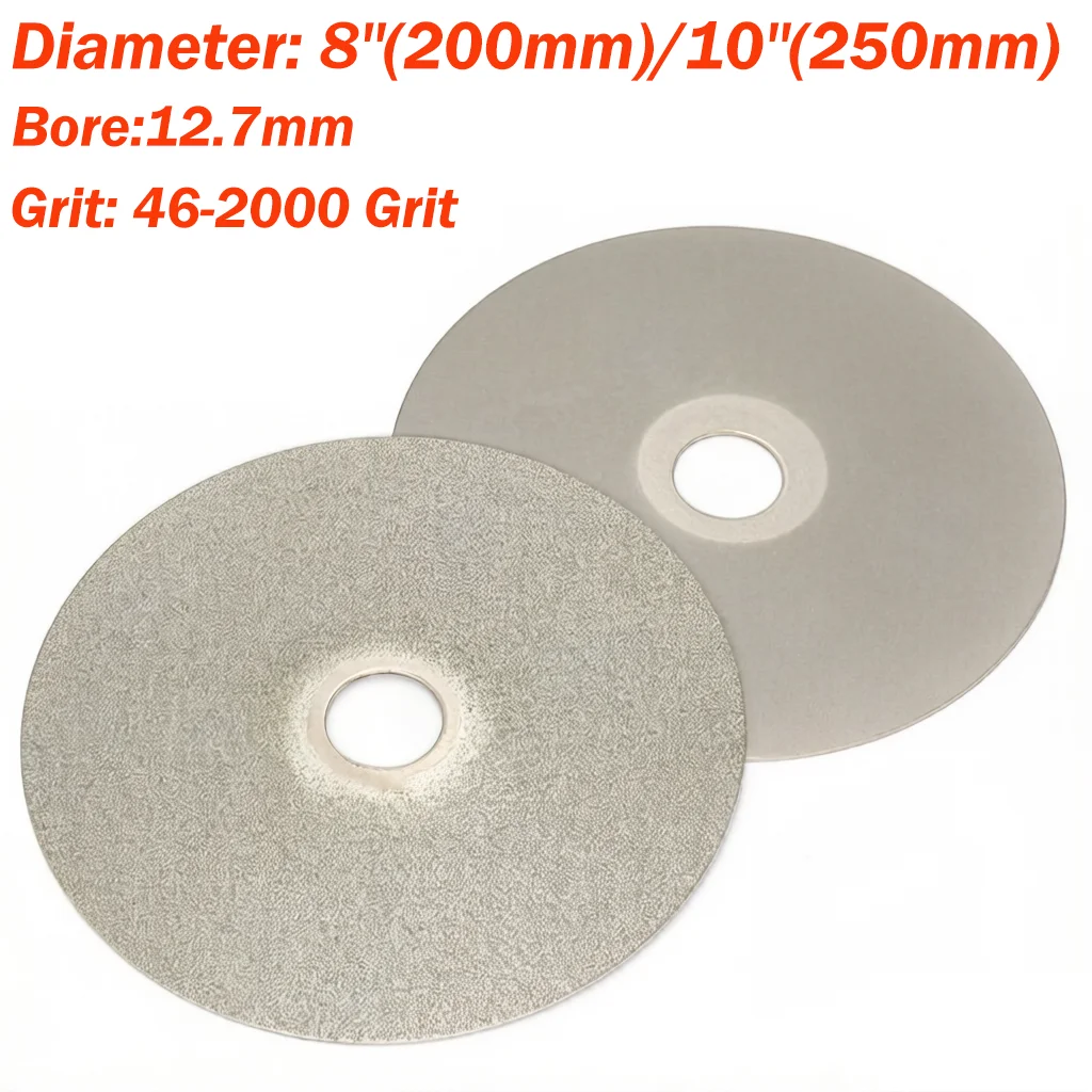 

8/10 Inch 46-2000 Grit Diamond Grinding Disc Coated Flat Lap Wheel Polishing Wheels Jewelry Grinding Polished Disc Bore 12.7mm