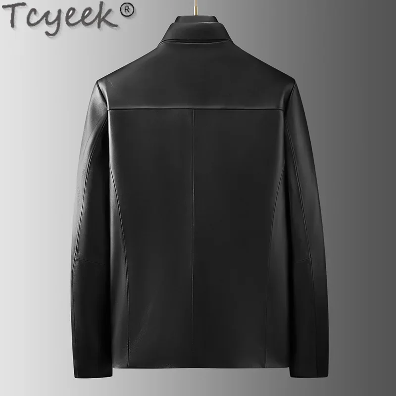 Tcyeek Genuine Leather Jacket Men Spring Autumn Clothes Real Sheepskin Down Coat 90% White Goose Down Jackets Casaco Masculino