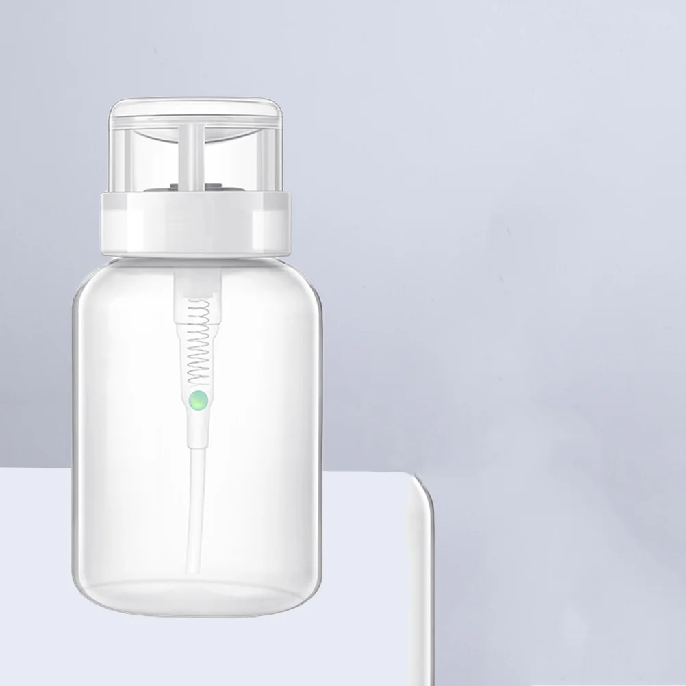 2 قطعة 200 مللي مزيل طلاء الأظافر نقل زجاجة قابلة للقفل الصحافة موزع لسهولة تطبيق لا تسرب تصميم ضخ البلاستيك #5