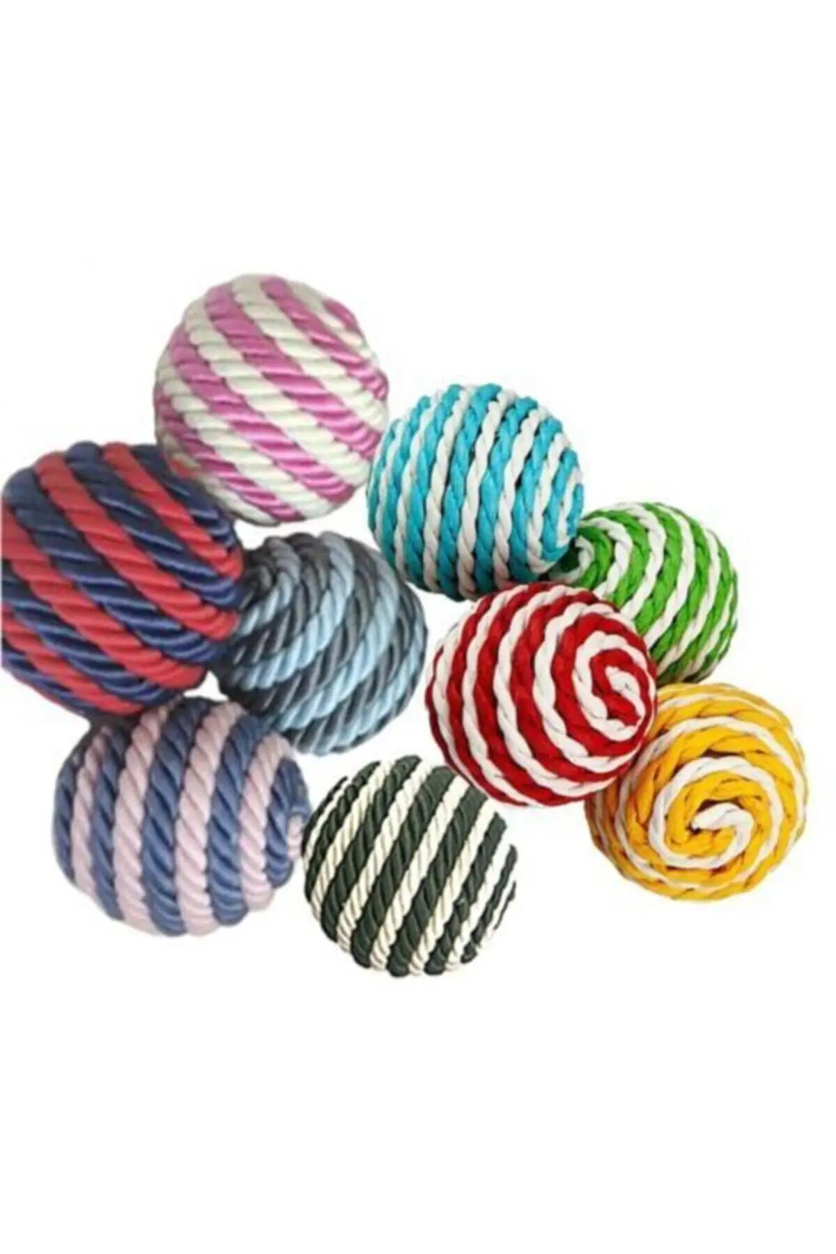 Boule de jeu colorée pour chat, jouet en corde enveloppante, 4 Cm ( 1 pièce)