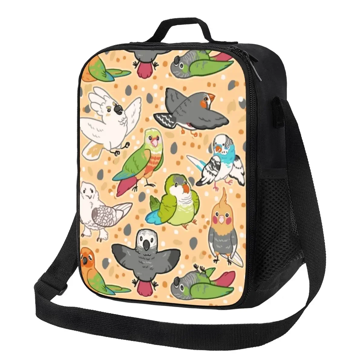 Pet Birds Insulated Lunch Bags for Women Cockatiel Budgie Parrot Portable Cooler Thermal Food Lunch Box Kids School Children