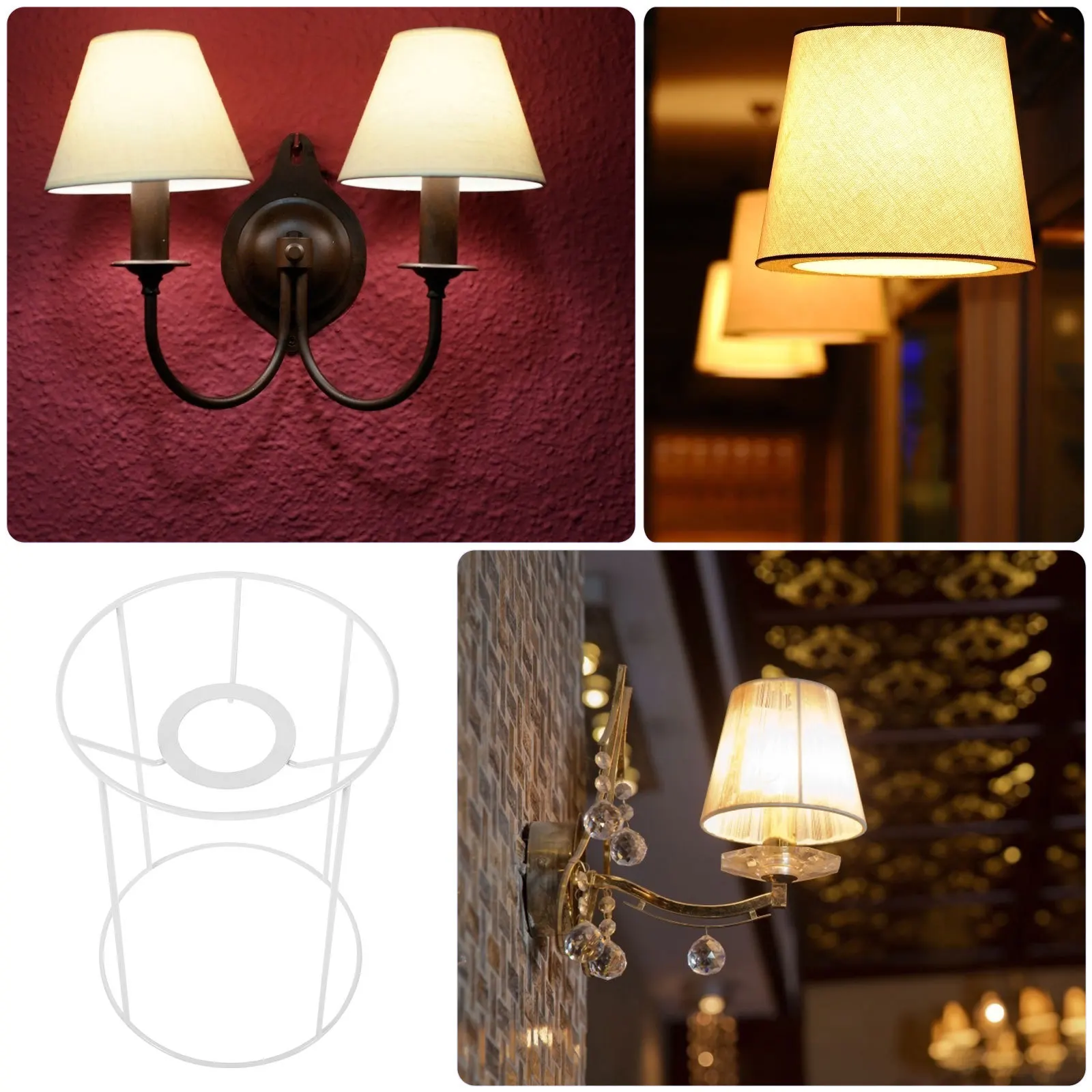 

Metal Lampshade Ring Frame Iron Wire For Lampshade Diy Lamp Frame Set Rust Resistant Light Accessories Table Lamp