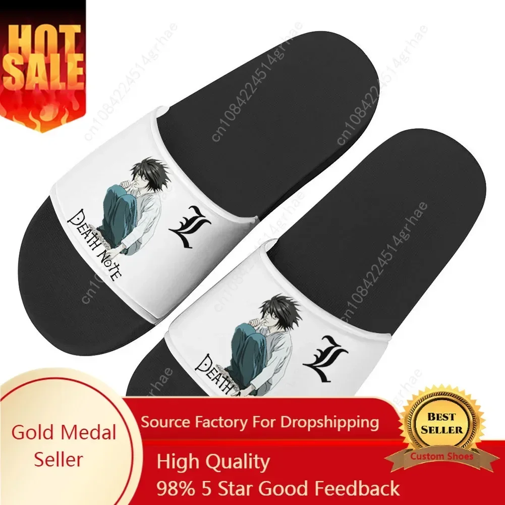 

Death Note Fashion Slippers Home Water Shoes Men Women Teenager Custom Made Bathroom Beach Pool Sandals That Can Be Worn Outside