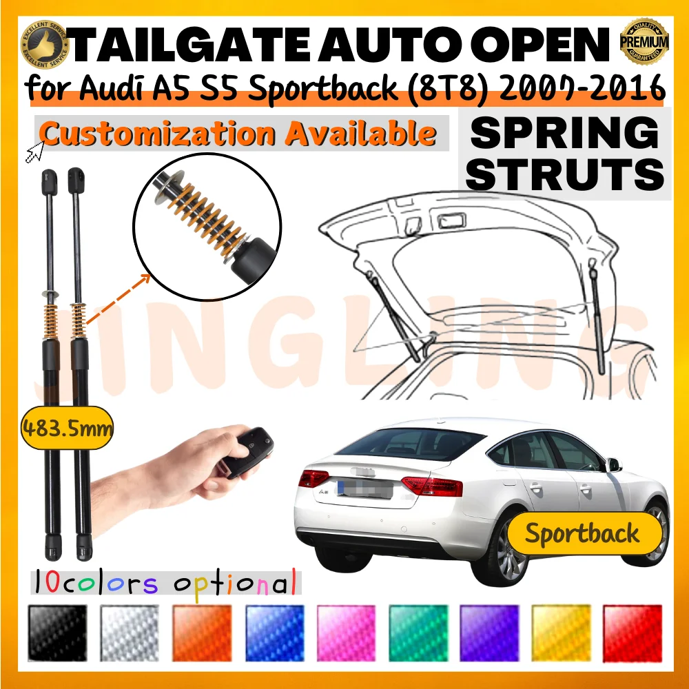 

Qty(2) Trunk Struts with Spring for Audi A5 S5 Sportback (8T8) 2007-2016 8T8827552 Rear Tailgate Lift Supports Shock Absorbers