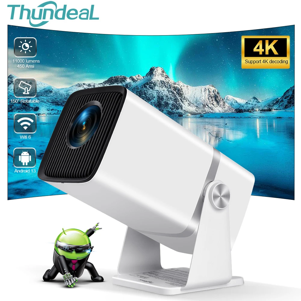 ThundeaL Mini Full HD 1080P проектор TD80W видео фильм 2K 4K Android домашний кинотеатр Smart TV луч проектор 3D портативный проектор