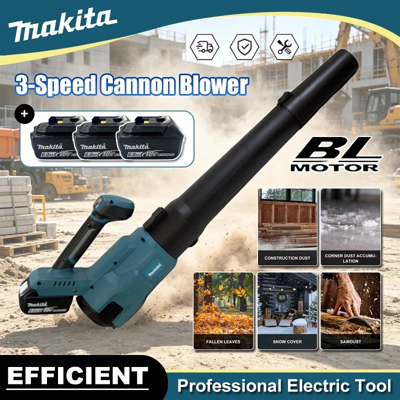 

Makita Cordless Leaf blower 3-Speed Cannon Blower Super Powerful For Leaf Snow Dust Cleaning Blowing Power Tool For 18V Battery