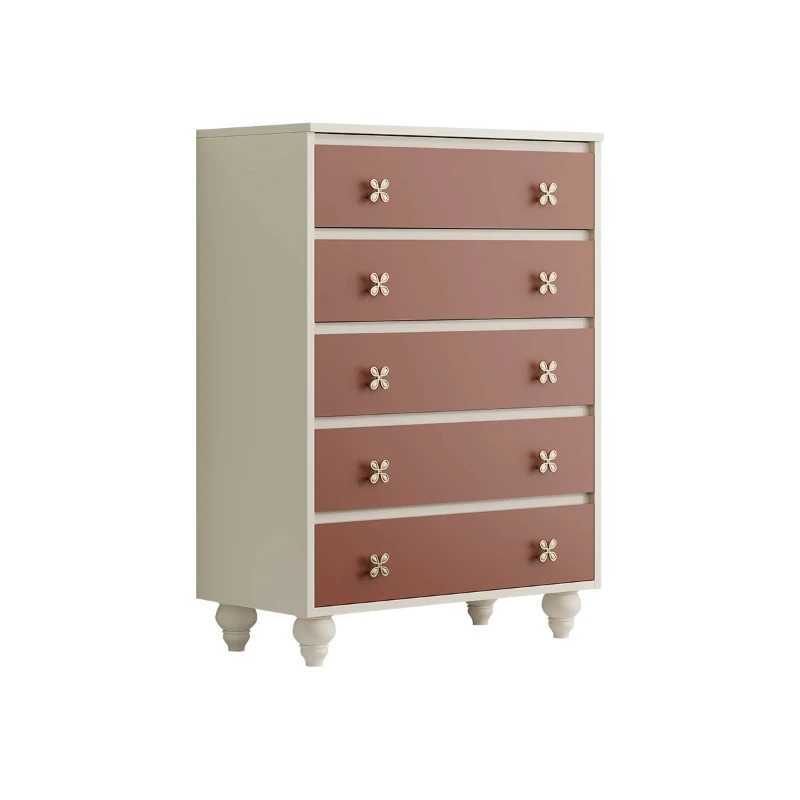 Magic painted Maillard wind brick red chest of drawers bedroom bedside cabinet living room corner cabinet brown decorative porch