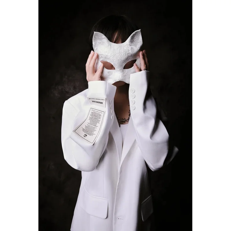 FC6For Men Women Cool Party White Cat Cosplay Mask Accessories - Make You The Coolest and Most Stylish One At The Halloween@FC8！