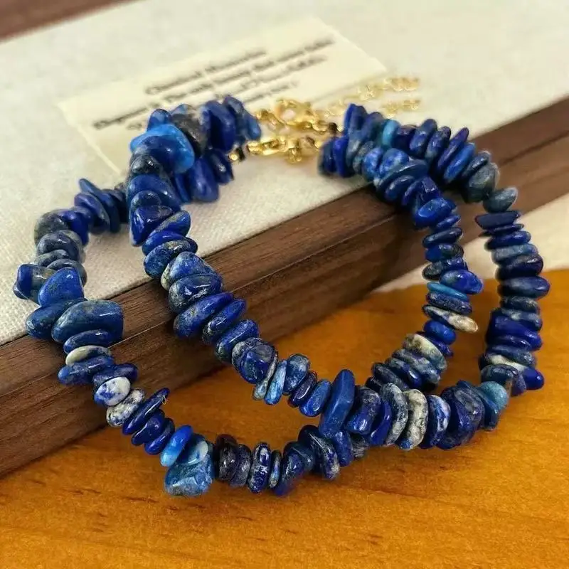 New Chinese-style vintage natural lapis lazuli gravel for women, atmospheric charm bracelet