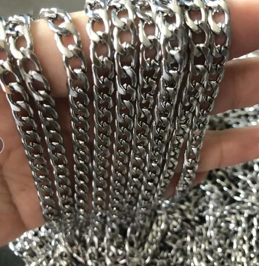 

5Meter Lot 5mm Figaro Link Chain Stainless Steel Jewelry Findings NK Chain DIY Men's Necklace Silver