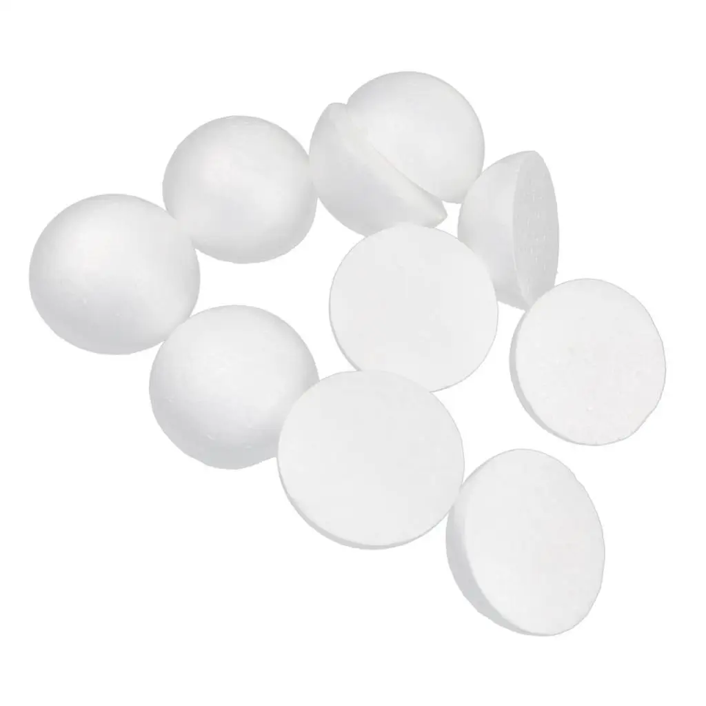 10Pcs White Modelling Craft Polystyrene Foam Half Round Balls Spheres 100mm