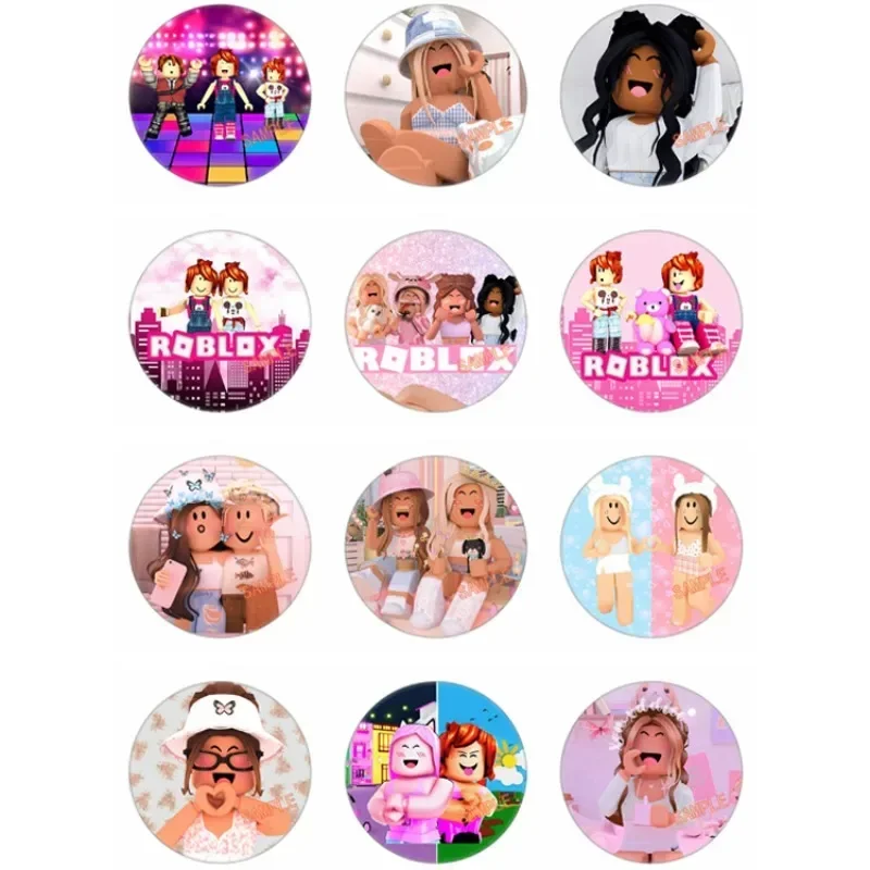 Roblox Gioco a tema 12 pezzi Spilla per ragazze Distintivi in banda stagnata per abbigliamento e accessori per borse Forniture per decorazioni per feste di compleanno per bambini