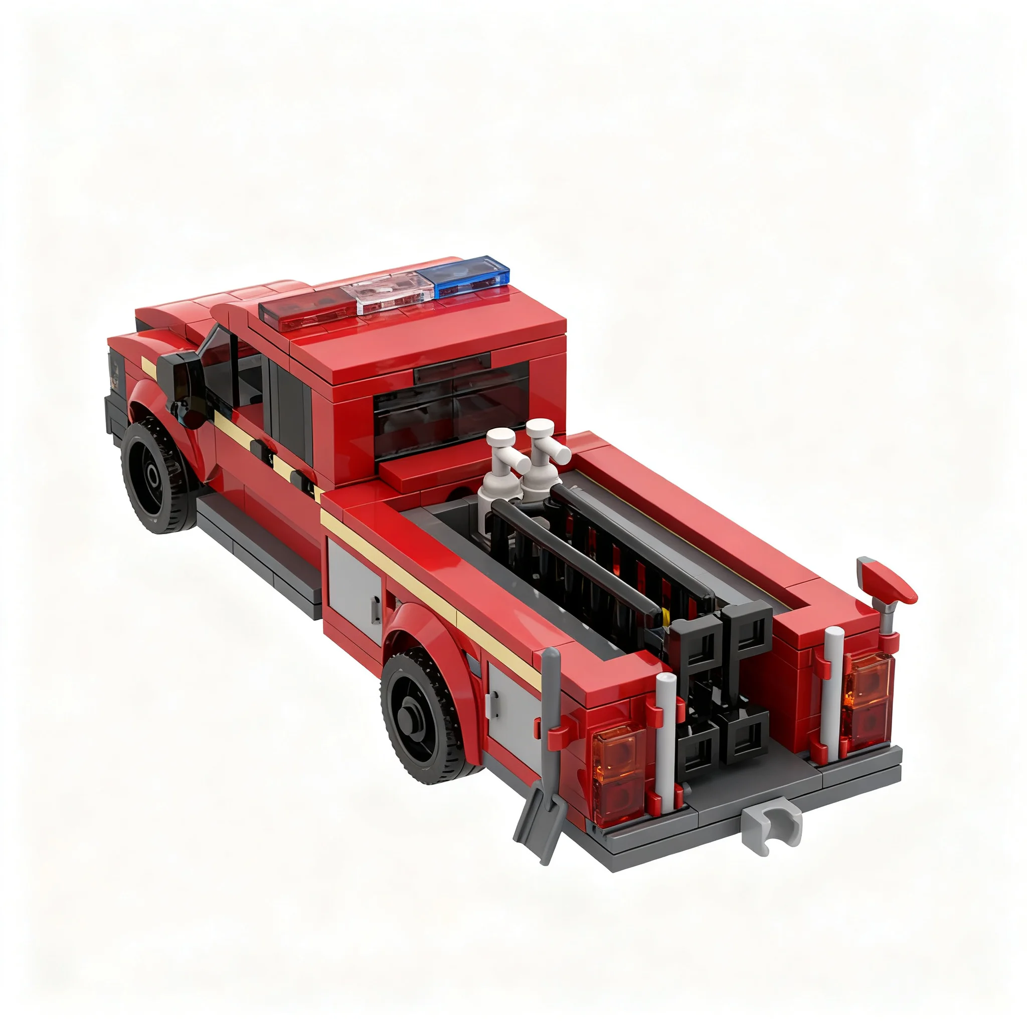 325pcs MOC City Fire Dodge RAM Fire Utility Vehicle Model Building Blocks Architecture Education 3D Collection Idea Art Creative
