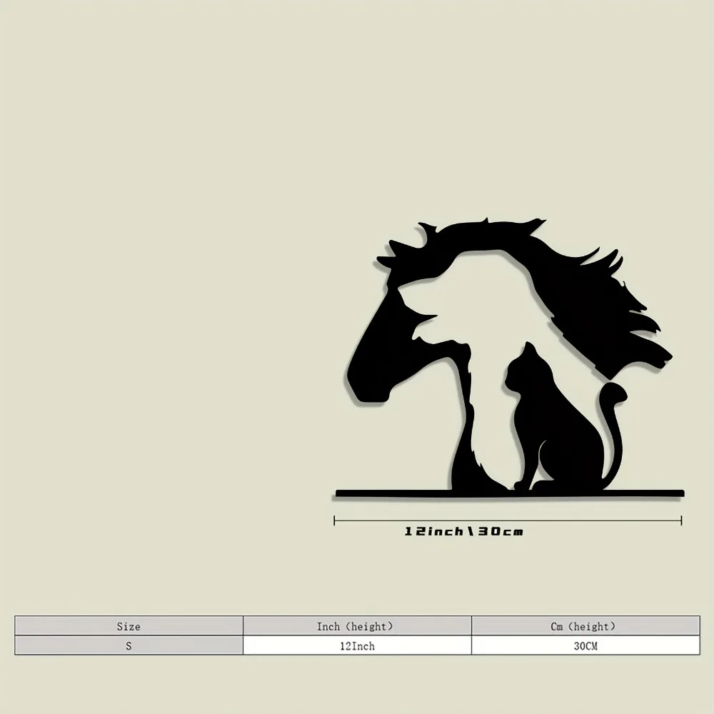Rustic Horse Metal Wall Art - Animal Silhouette Wall Decor for Pet Lovers, Weatherproof Outdoor Garden Sculpture