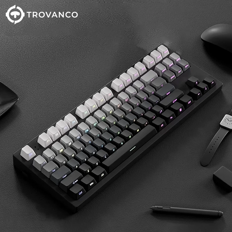 130 Keys Gradient Keycaps Side Printed PBT Double Shot OEM Profile for MX Switches Gaming Keyboard Key Caps