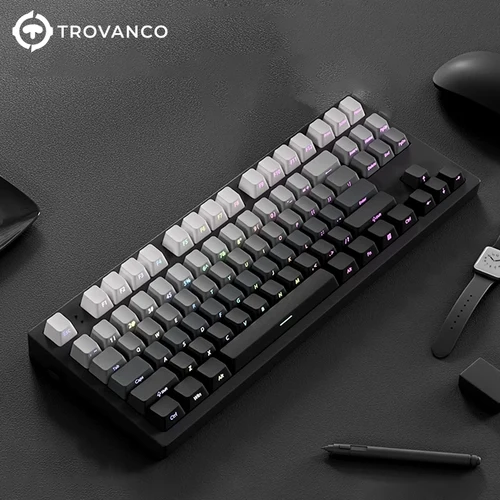 Imagen 2 del producto Teclas con gradiente de 130 teclas, perfil OEM de doble disparo PBT impreso lateral para interruptores MX, teclas de teclado para juegos