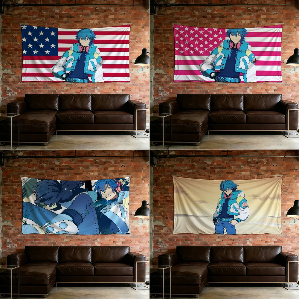Anime D-DRAMAtical M-Murder Aoba Seragaki flag For Room Dorm Camping Picnic Art Style Garage Bar wall Decoration Banner
