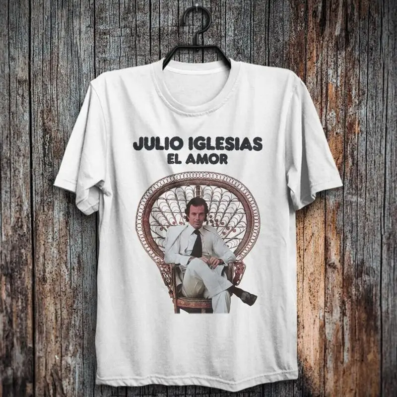 

Vtg Julio Iglesias El Amor Tour Heavy Cotton Full Size White T Shirt Aa1315