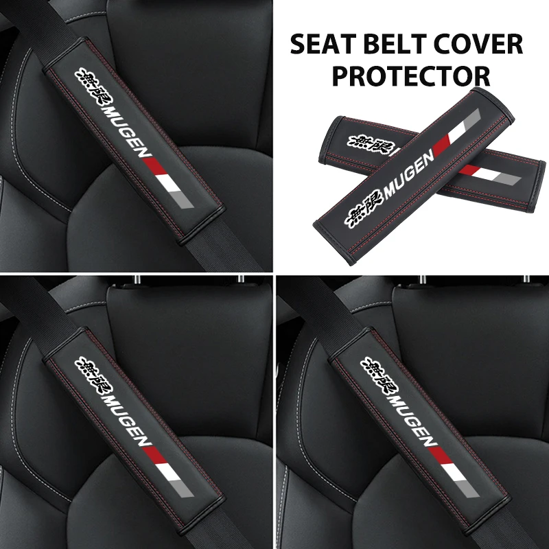 For Honda Car Seat Belt Protection Cover Safety Shoulder Pad Auto Accessories Accord Fit City Vezel Mugen Legend Si RR Insight