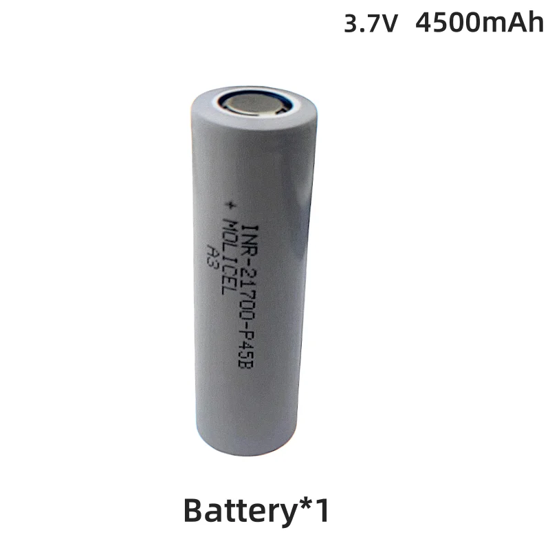 New 3.7V 21700-P45B Rechargeable Battery 4500mAh Power Batteries, 3C Discharge, 21700 Lithium Battery Applies to LED Flashlight.