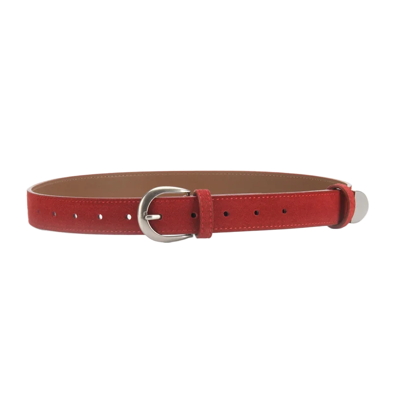 Women's versatile matte decorative dress jeans belt with high-end pin buckle and tail clip belt for women