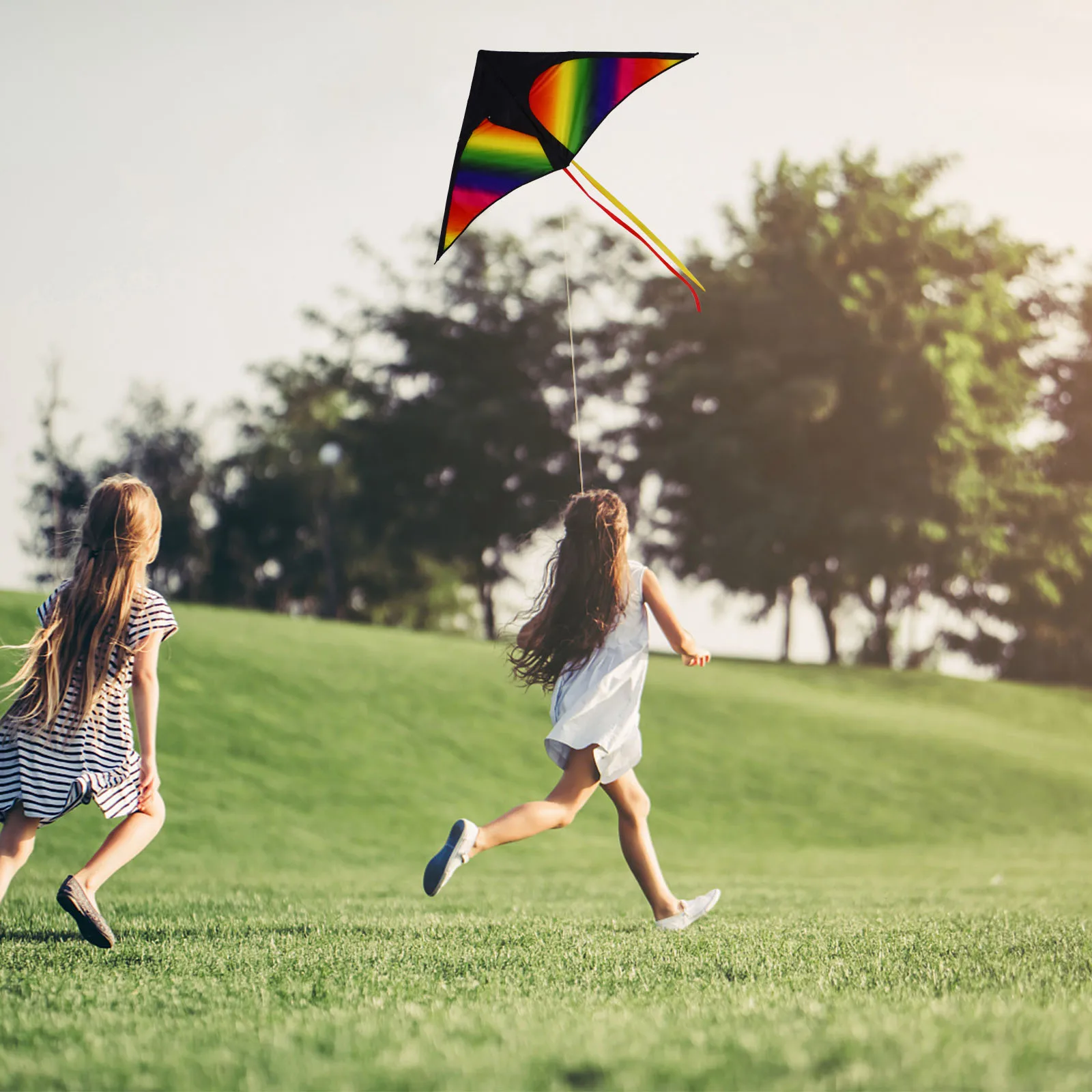 Regenbogendrachen, dreieckig, für Kinder, Outdoor-Spielzeug, bunte Schmetterlinge, einzelne Linie für
