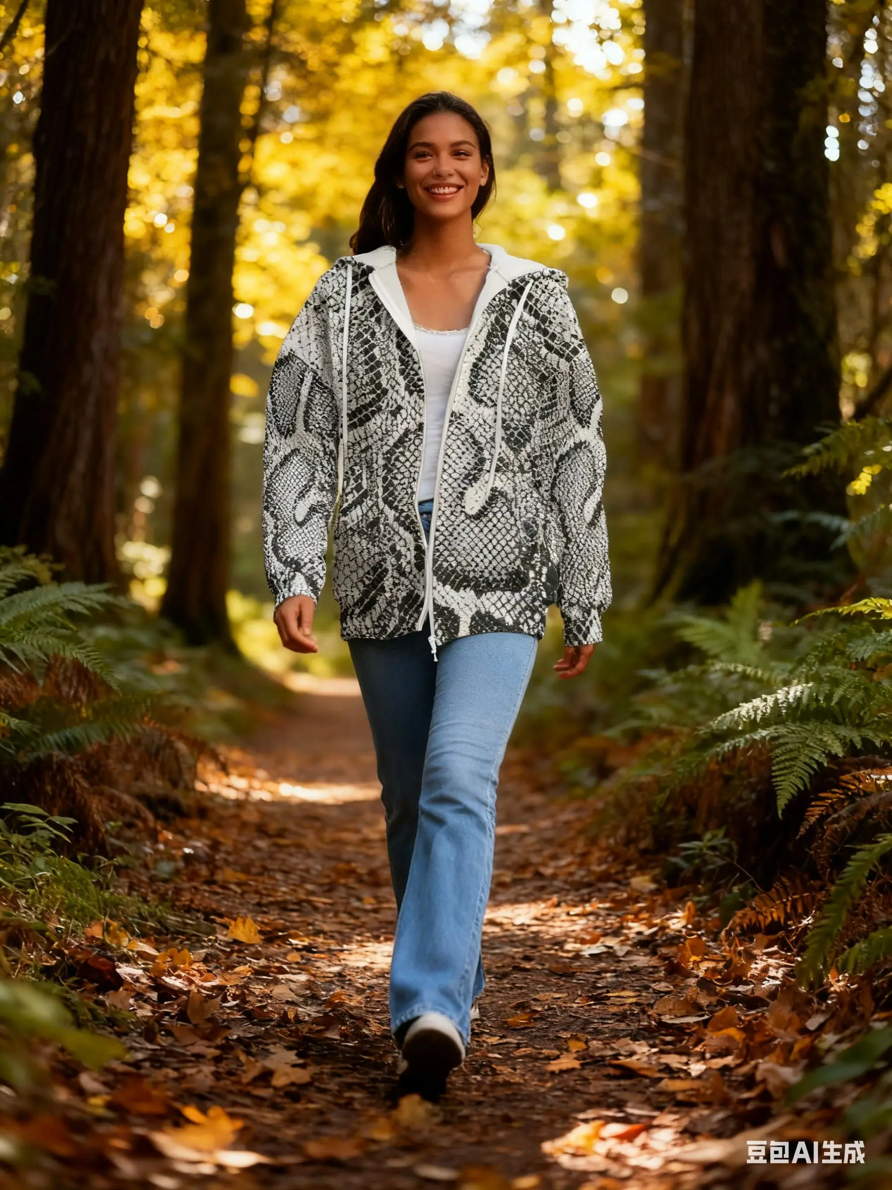 أحادية اللون الأفعى الملمس 3D مطبوعة كاملة طباعة هوديي معطف مقنع فتاة عارضة الشارع الشهير المرأة معطف الشتاء